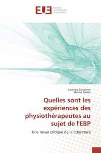 Quelles Sont Les Experiences Des Physiotherapeutes Au Sujet de l'Ebp