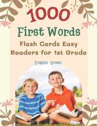 1000 First Words Flash Cards Easy Readers for 1st Grade English Greek