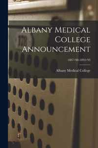 Albany Medical College Announcement; 1887/88-1892/93