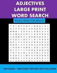 Adjectives: Large Print Word Search: Puzzle Book For Adults