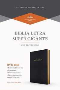 RVR 1960 Biblia letra super gigante, negro imitacion piel