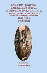 Sac & Fox - Shawnee Marriages, Divorces, Estates Log Books Vol. 1 & 2, Log Book Births & Deaths (Under Sac & Fox Agency, Oklahoma), 1846 - 1924. Volume XI