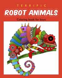 Terrific Robot Animal Coloring Book for Boys