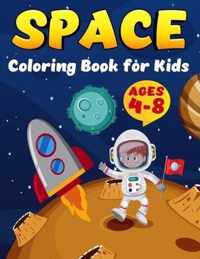 Space Coloring Book For Kids Ages 4-8