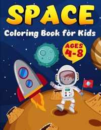 Space Coloring Book For Kids Ages 4-8