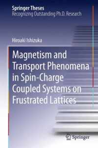 Magnetism and Transport Phenomena in Spin Charge Coupled Systems on Frustrated L