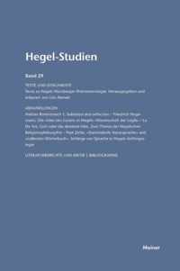Hegel-Studien / Hegel-Studien, Band 29