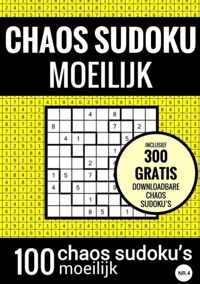 Sudoku Moeilijk: CHAOS SUDOKU - nr. 4 - Puzzelboek met 100 Moeilijke Puzzels voor Volwassenen en Ouderen