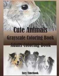 Cute Animals Grayscale Coloring Book