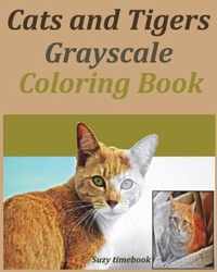 Cats and Tigers Grayscale Coloring Book