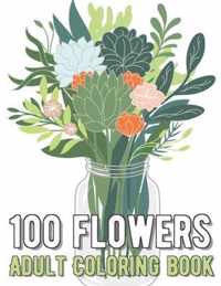 100 Flowers Coloring Book