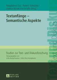 Textanfange - Semantische Aspekte