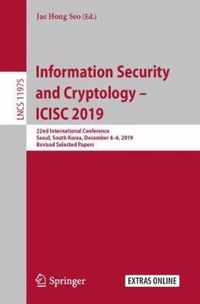 Information Security and Cryptology - ICISC 2019