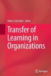 Transfer of Learning in Organizations