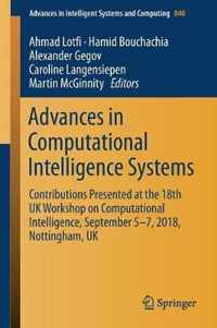 Advances in Computational Intelligence Systems