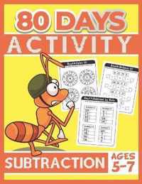 80 Days Activity Subtraction for Kids Ages 5-7
