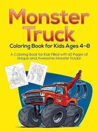 Monster Truck Coloring Book for Kids Ages 4-8