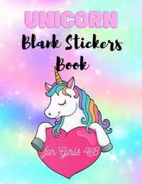 Unicorn Blank Stickers Book for Girls 4-8