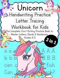 Unicorn Handwriting Practice Letter Tracing Workbook for Kids