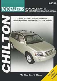 Chilton Toyota/Lexus Highlander 2001-07 RX 300/330 1996-06 Repair Manual