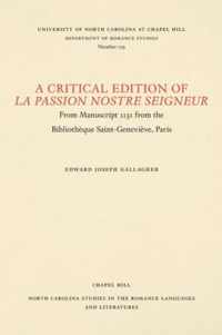 A Critical Edition of La Passion Nostre Seigneur