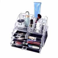 Make-up organizer/opberger/houder 19 vaks met 4 lades transparant - Organizers/opbergbakken voor make-up - Makeup spullen opruimen