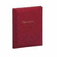Rood receptiealbum gastenboek garen gebonden 205 x 260 mm - 48 paginas - Kunstleer - Bruiloft gastenboek