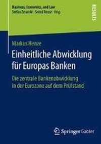 Einheitliche Abwicklung Fur Europas Banken
