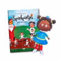 De Spiekpietjes  -   De Spiekpietjes, pakket pop meisje donker + De Spiekpietjes gaan naar school (voordeelpakket boek + donker Spiekgrietje) (voordeelpakket)