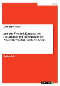 Amt und Verstand. Konzepte von Souveranitat und Inkompetenz bei Politikern von den Tudors bis heute