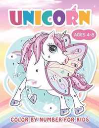 Unicorn Color by Numbers for Kids Ages 4-8