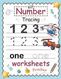 Number Tracing Worksheets 1-10 Practice