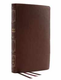 NKJV, Reference Bible, Classic Verse-by-Verse, Center-Column, Genuine Leather, Brown, Red Letter, Comfort Print